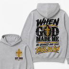 Custom Year Faith Cross Hoodie | Double Sided When God Made Me Graphic Hoodie