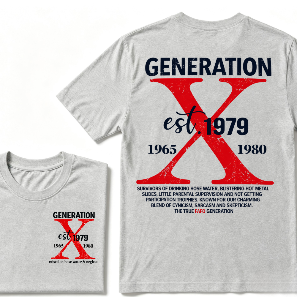 Generation X EST.Year 1965-1980 The True FAFO Generation Vintage Graphic T-Shirt