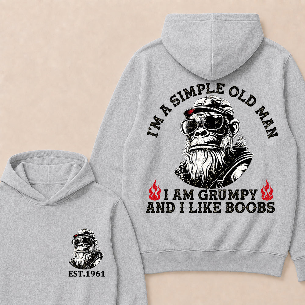 I'm A Simple Old Man I Am Grumpy And I Like Boobs Custom Est.Year Hoodie