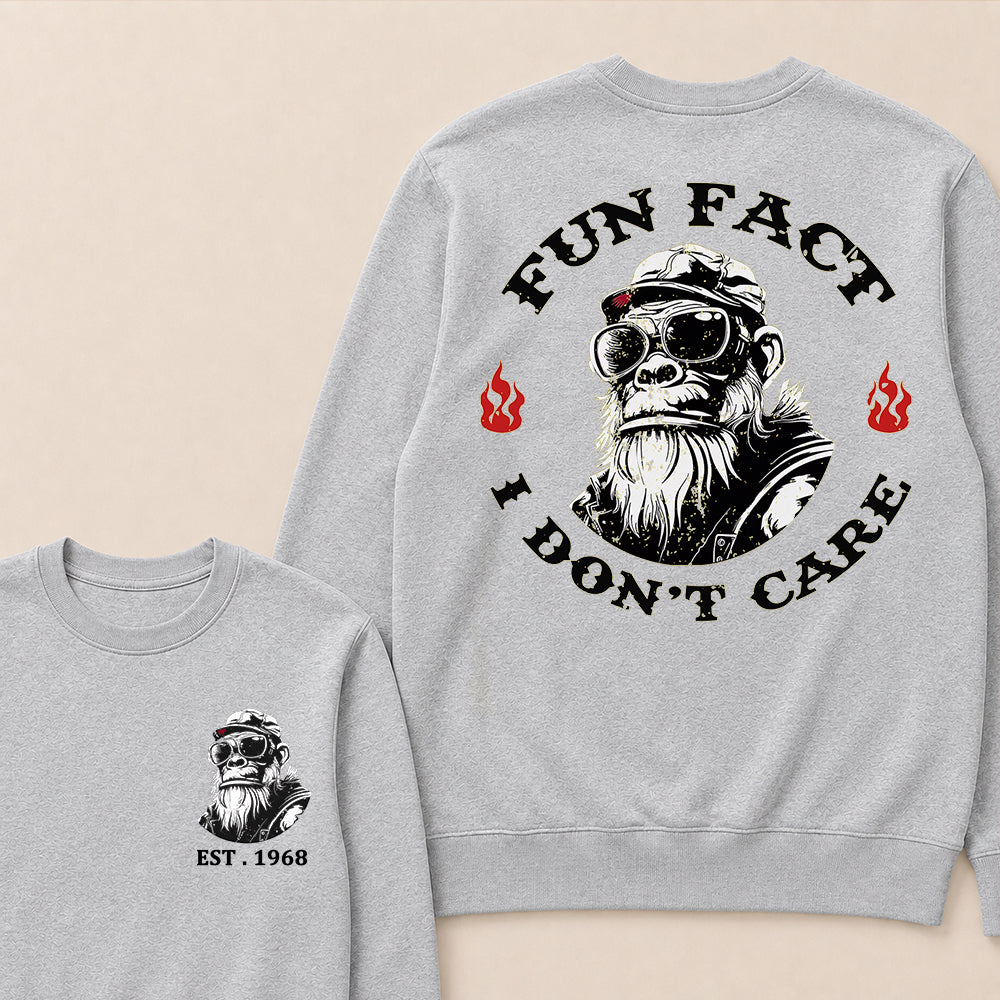 Fun Fact I Don't Care Custom Est.Year Crewneck