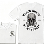 Black Sheep Of My Family Gen X Skull T Shirt, Generation X EST.Year Vintage Skull Crossbones Graphic Tee, Front Back Print Retro Shirt