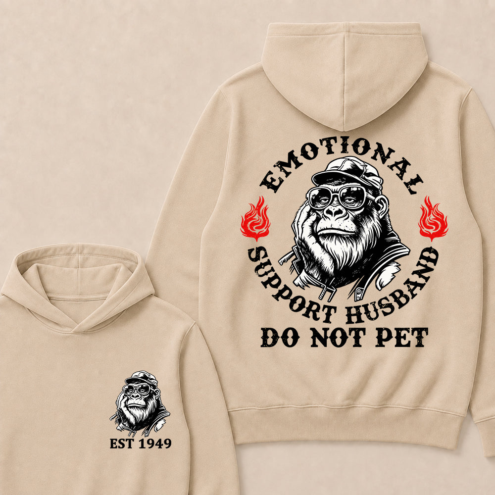 Emotional Support Husband Do Not Pet Custom Est.Year Hoodie