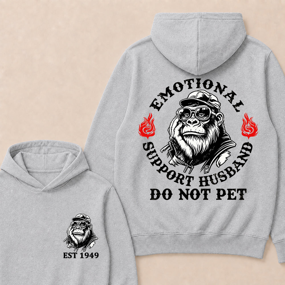 Emotional Support Husband Do Not Pet Custom Est.Year Hoodie