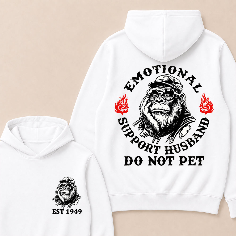 Emotional Support Husband Do Not Pet Custom Est.Year Hoodie