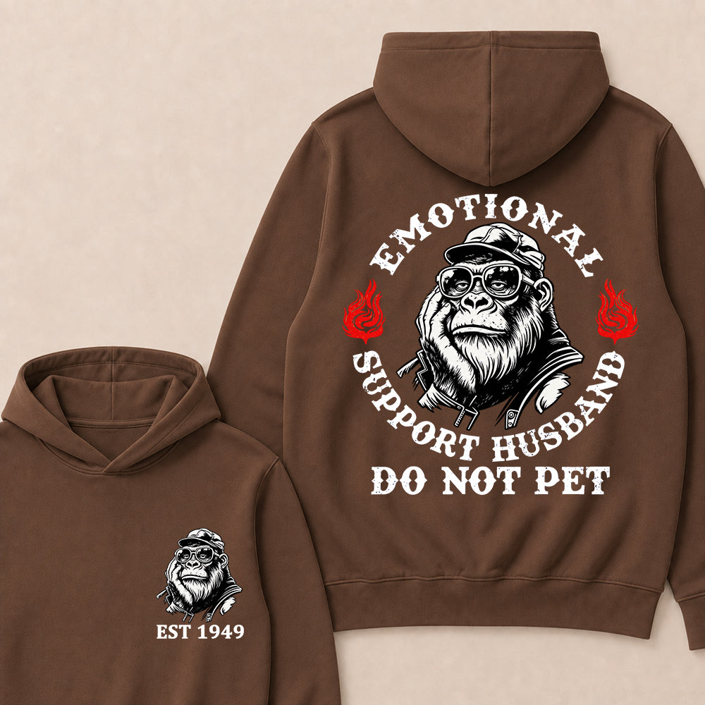 Emotional Support Husband Do Not Pet Custom Est.Year Hoodie