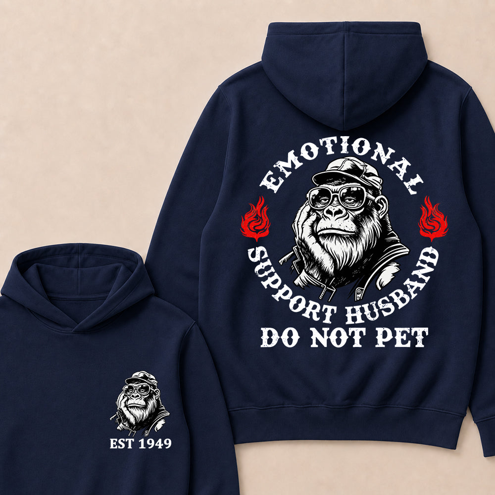 Emotional Support Husband Do Not Pet Custom Est.Year Hoodie
