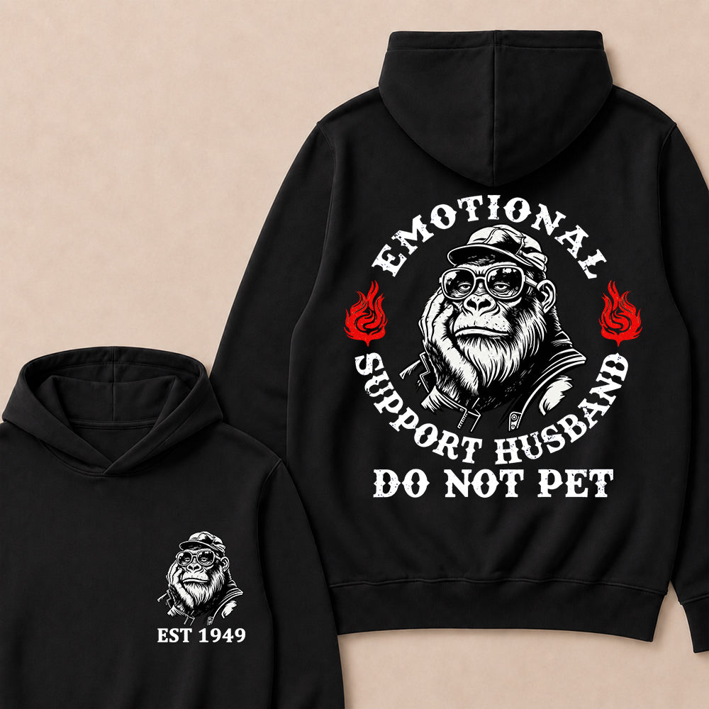 Emotional Support Husband Do Not Pet Custom Est.Year Hoodie