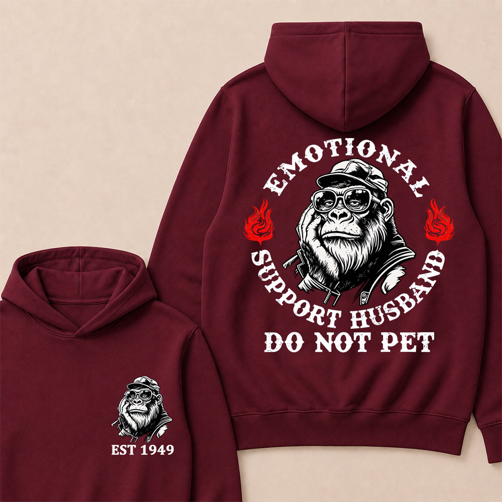 Emotional Support Husband Do Not Pet Custom Est.Year Hoodie