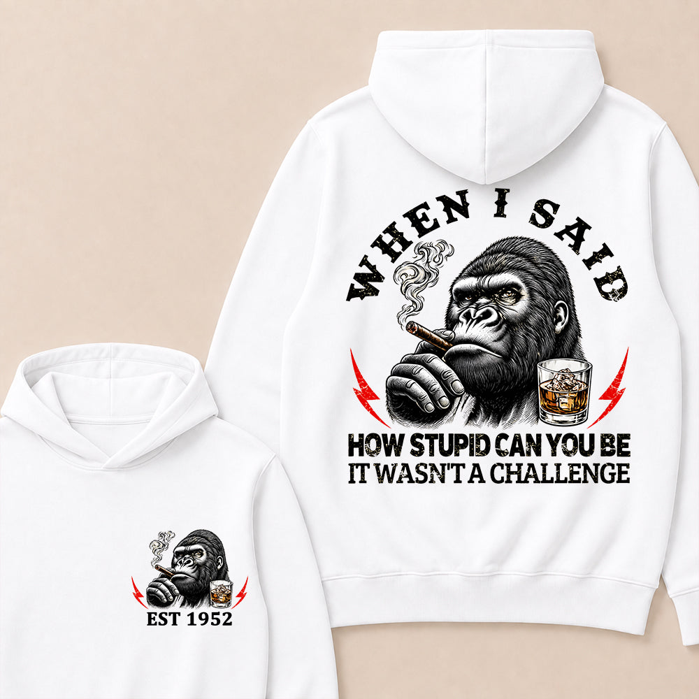 When I Said How Stupid Can You Be It Wasn't A Challenge Custom Est.Year Hoodie