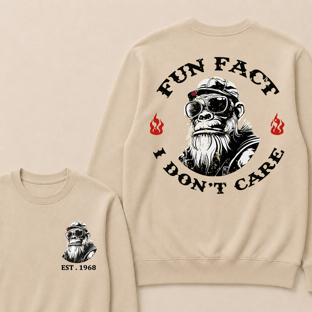 Fun Fact I Don't Care Custom Est.Year Crewneck