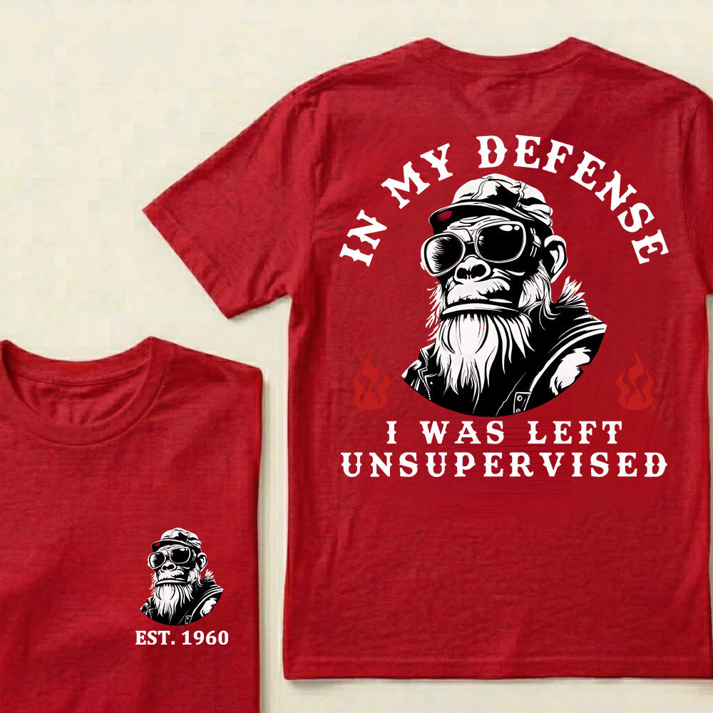 In My Defense I Was Left Unsupervised Custom Est.Year T-Shirt