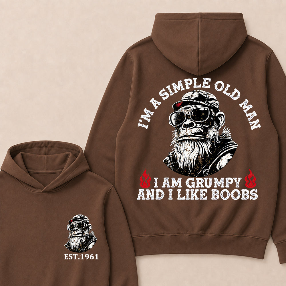 I'm A Simple Old Man I Am Grumpy And I Like Boobs Custom Est.Year Hoodie