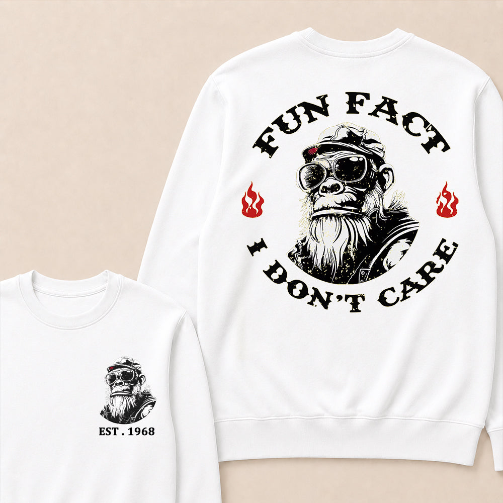 Fun Fact I Don't Care Custom Est.Year Crewneck