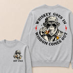 Whiskey Goes In Wisdom Comes Out Custom Est.Year Crewneck
