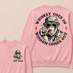 Whiskey Goes In Wisdom Comes Out Custom Est.Year Crewneck