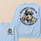 Whiskey Goes In Wisdom Comes Out Custom Est.Year Crewneck