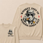 Whiskey Goes In Wisdom Comes Out Custom Est.Year Crewneck