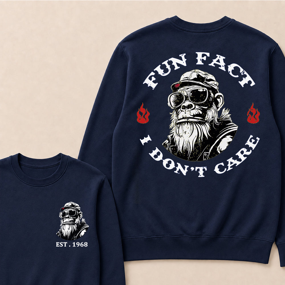 Fun Fact I Don't Care Custom Est.Year Crewneck