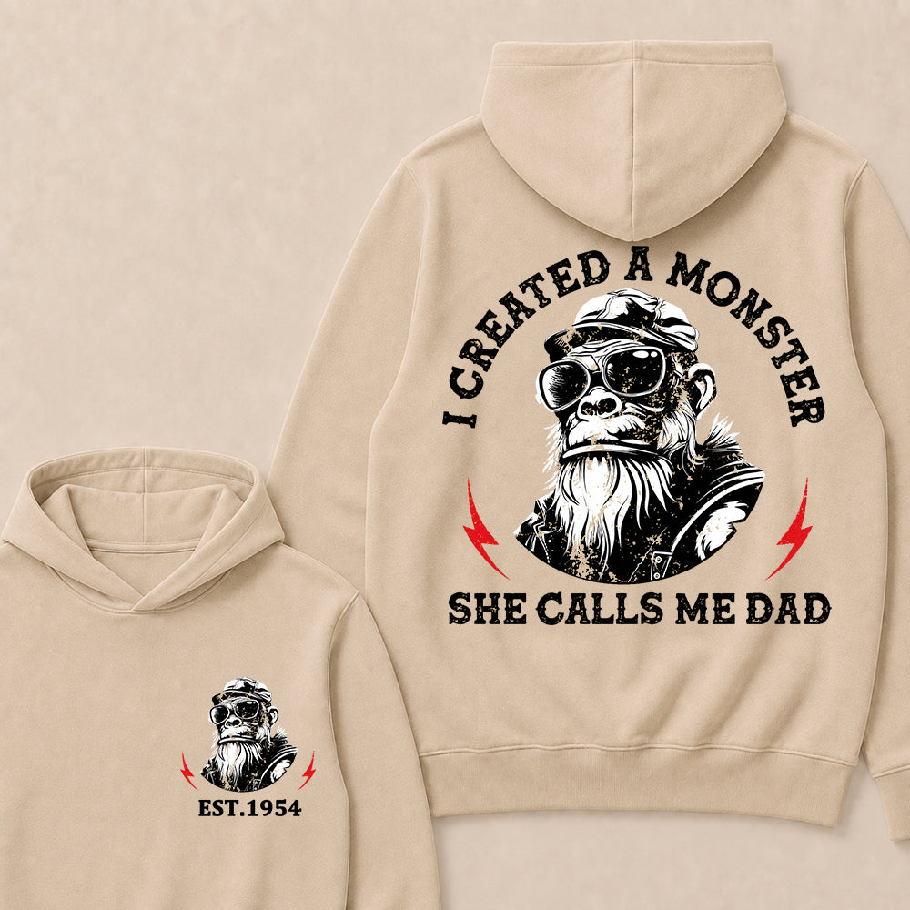 I Created A Monster She Calls Me Dad Custom Est.Year Hoodie
