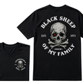 Black Sheep Of My Family Gen X Skull T Shirt, Generation X EST.Year Vintage Skull Crossbones Graphic Tee, Front Back Print Retro Shirt
