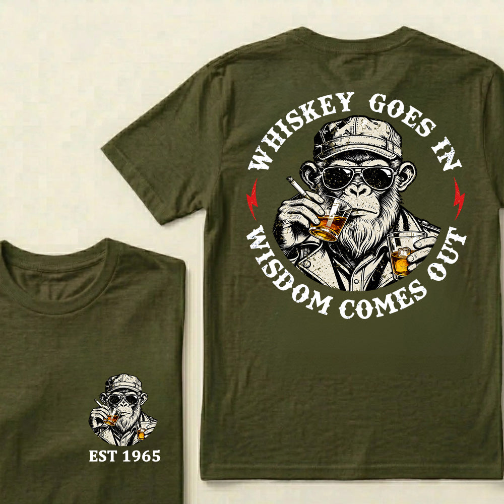 Whiskey Goes In Wisdom Comes Out Custom Est.Year T-Shirt