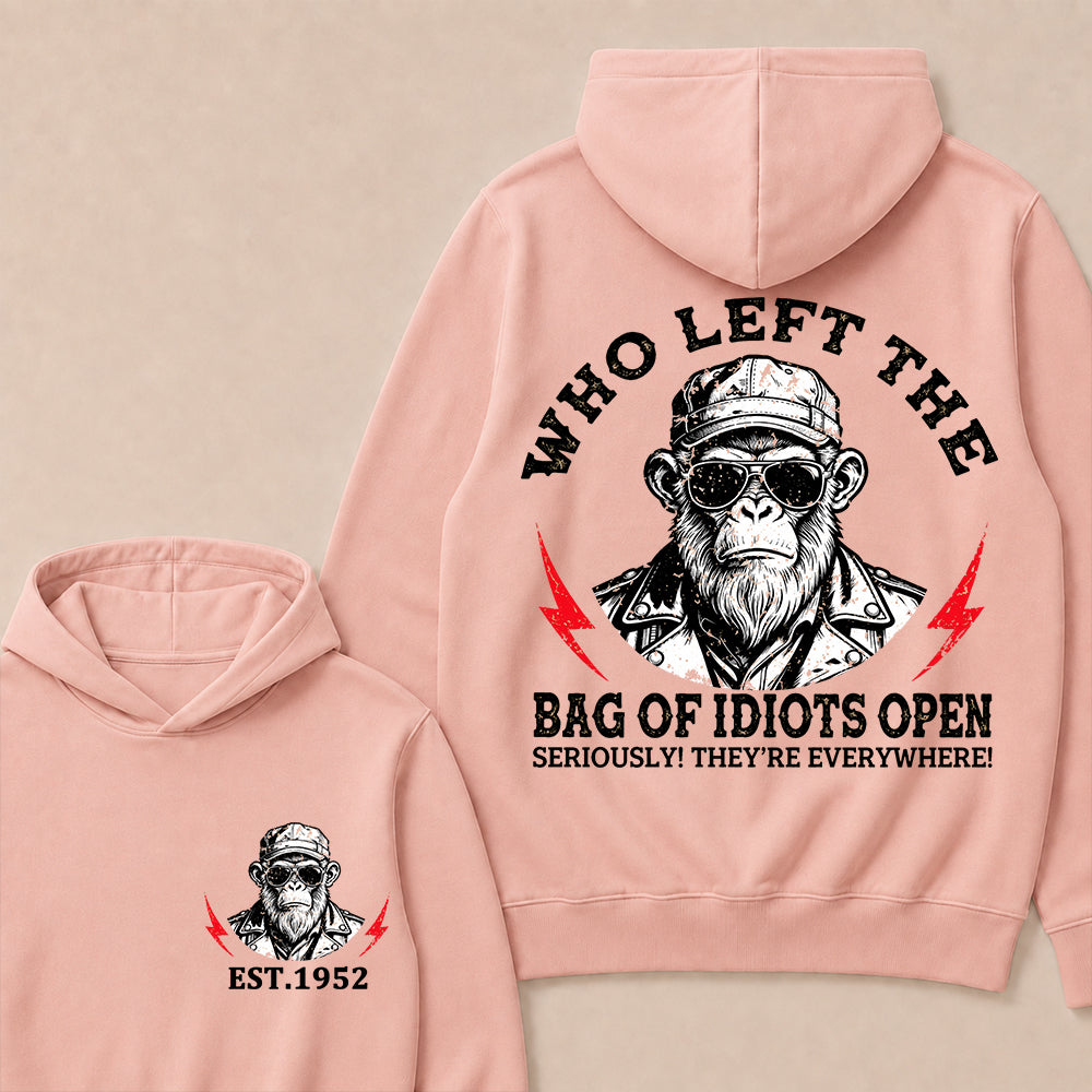 Who Left The Bag Of Idiots Open Custom Est.Year Hoodie