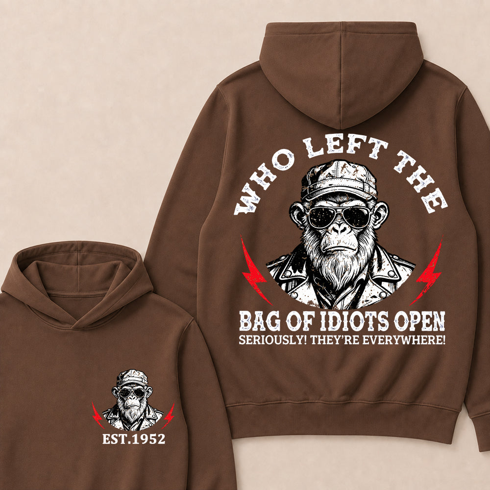 Who Left The Bag Of Idiots Open Custom Est.Year Hoodie