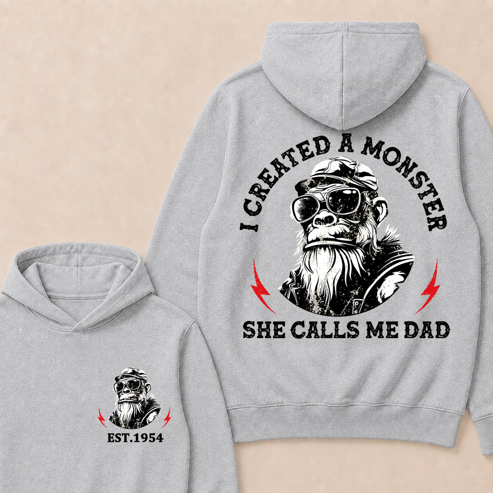 I Created A Monster She Calls Me Dad Custom Est.Year Hoodie
