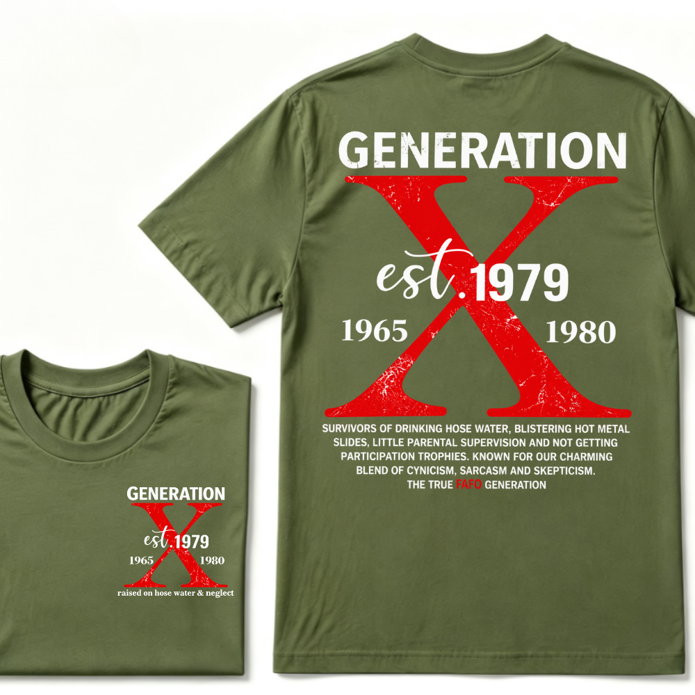 Generation X EST.Year 1965-1980 The True FAFO Generation Vintage Graphic T-Shirt