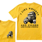 I Like Whiskey and Cigars and Maybe 3 People Custom Est.Year T-Shirt