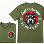 Loyal Guard Of My Family EST.Year Pitbull Dog Graphic T-Shirt Family Protector Tee
