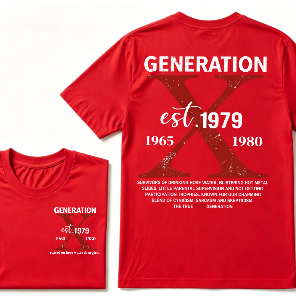 Generation X EST.Year 1965-1980 The True FAFO Generation Vintage Graphic T-Shirt