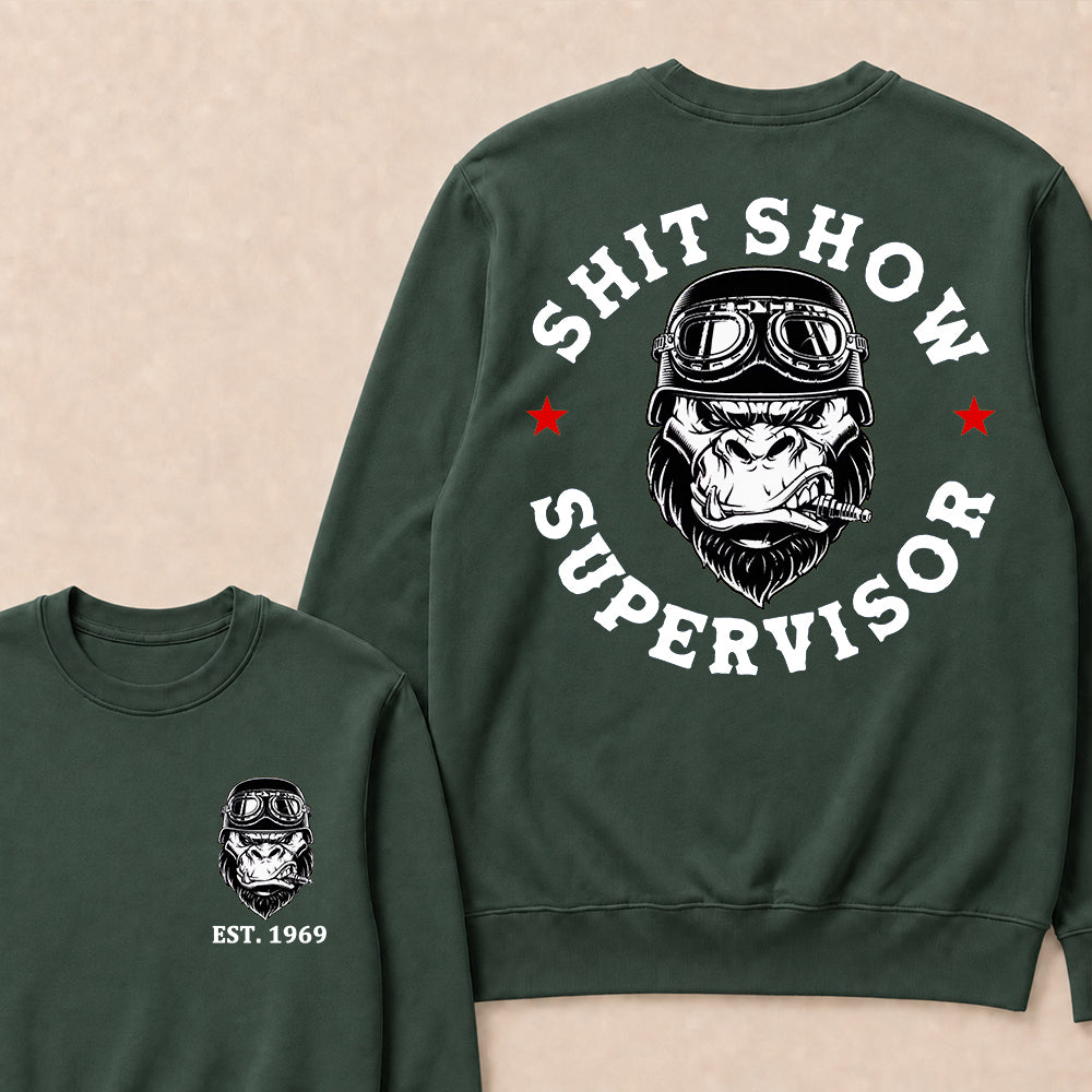 Shit Show Supervisor Custom Est.Year Crewneck