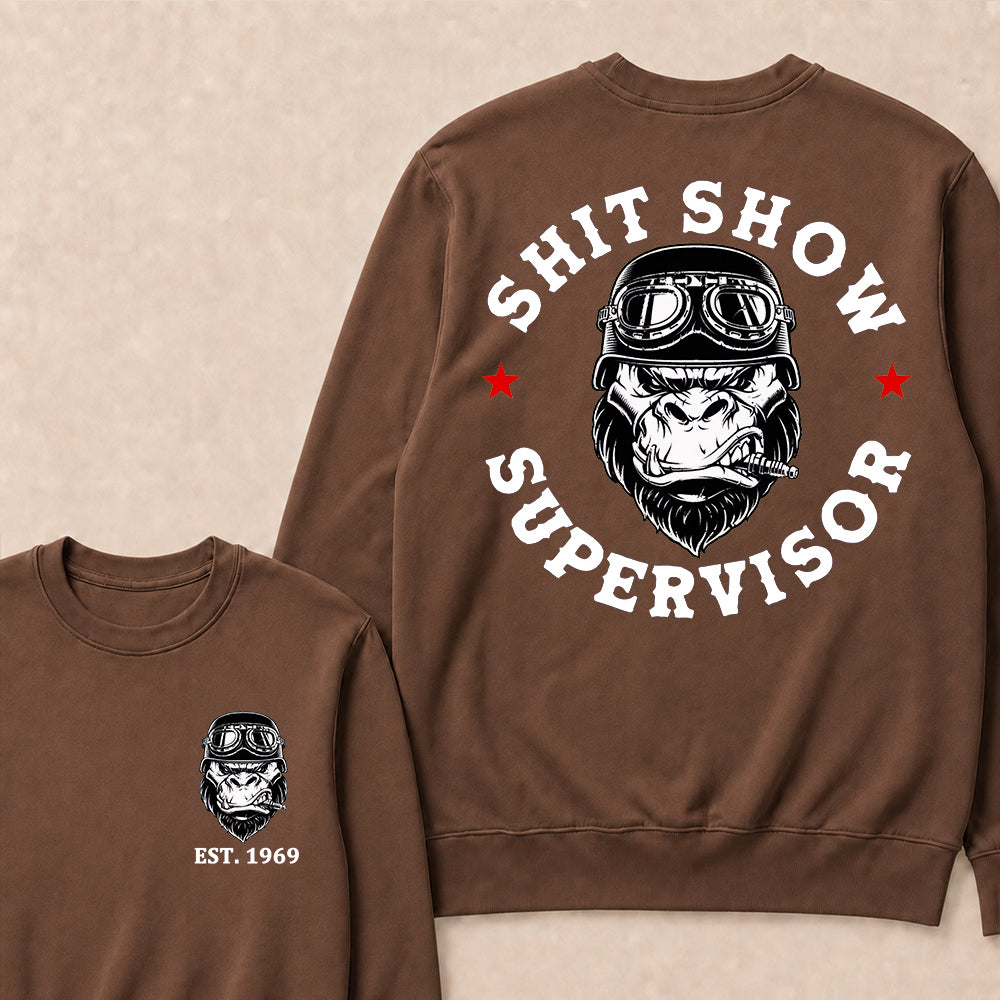 Shit Show Supervisor Custom Est.Year Crewneck