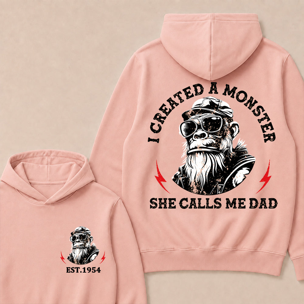 I Created A Monster She Calls Me Dad Custom Est.Year Hoodie