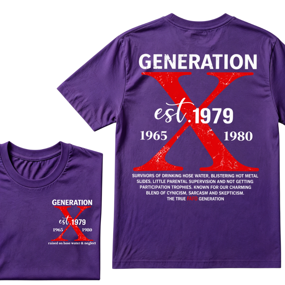 Generation X EST.Year 1965-1980 The True FAFO Generation Vintage Graphic T-Shirt