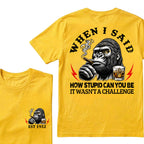 When I Said How Stupid Can You Be It Wasn't A Challenge Custom Est.Year T-Shirt
