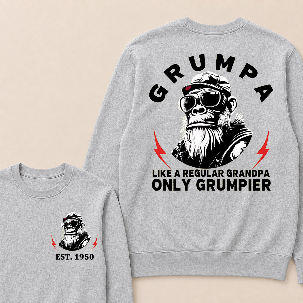 Grumpa Like A Regular Grandpa Only Grumpier Custom Est.Year Crewneck