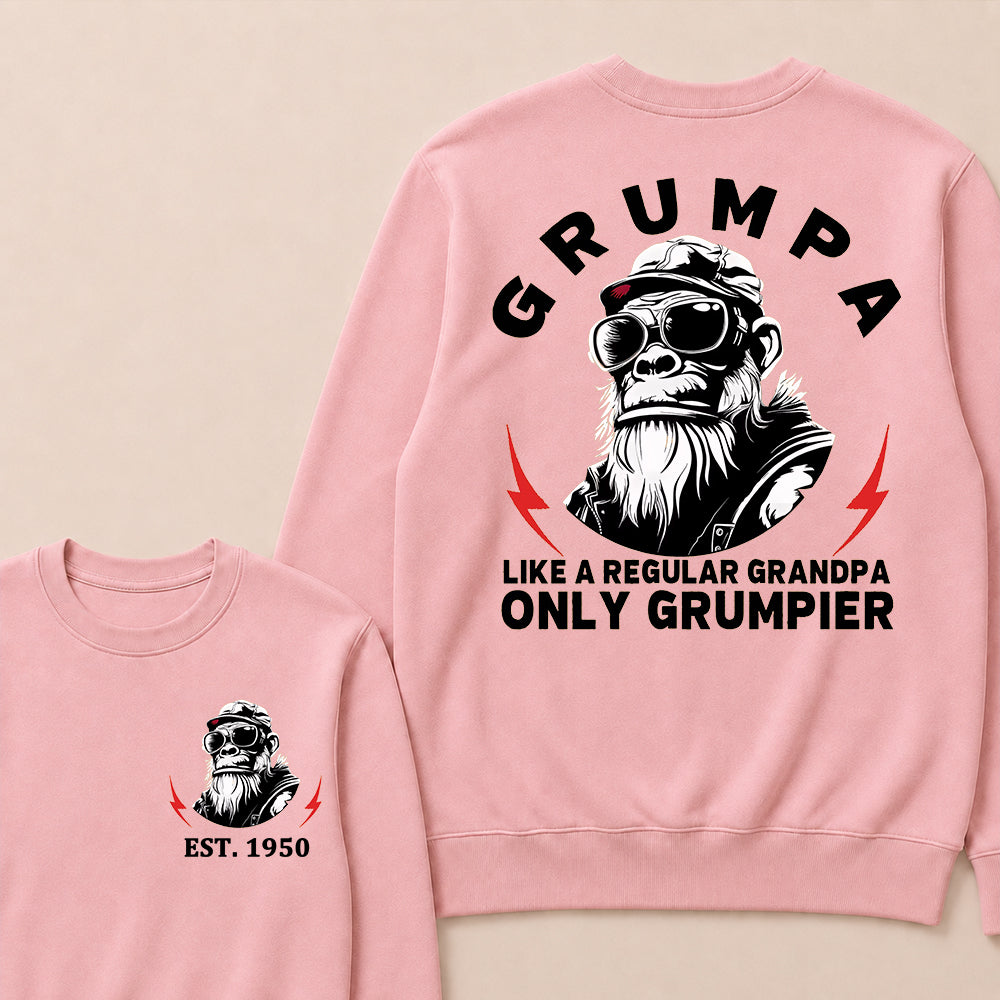 Grumpa Like A Regular Grandpa Only Grumpier Custom Est.Year Crewneck