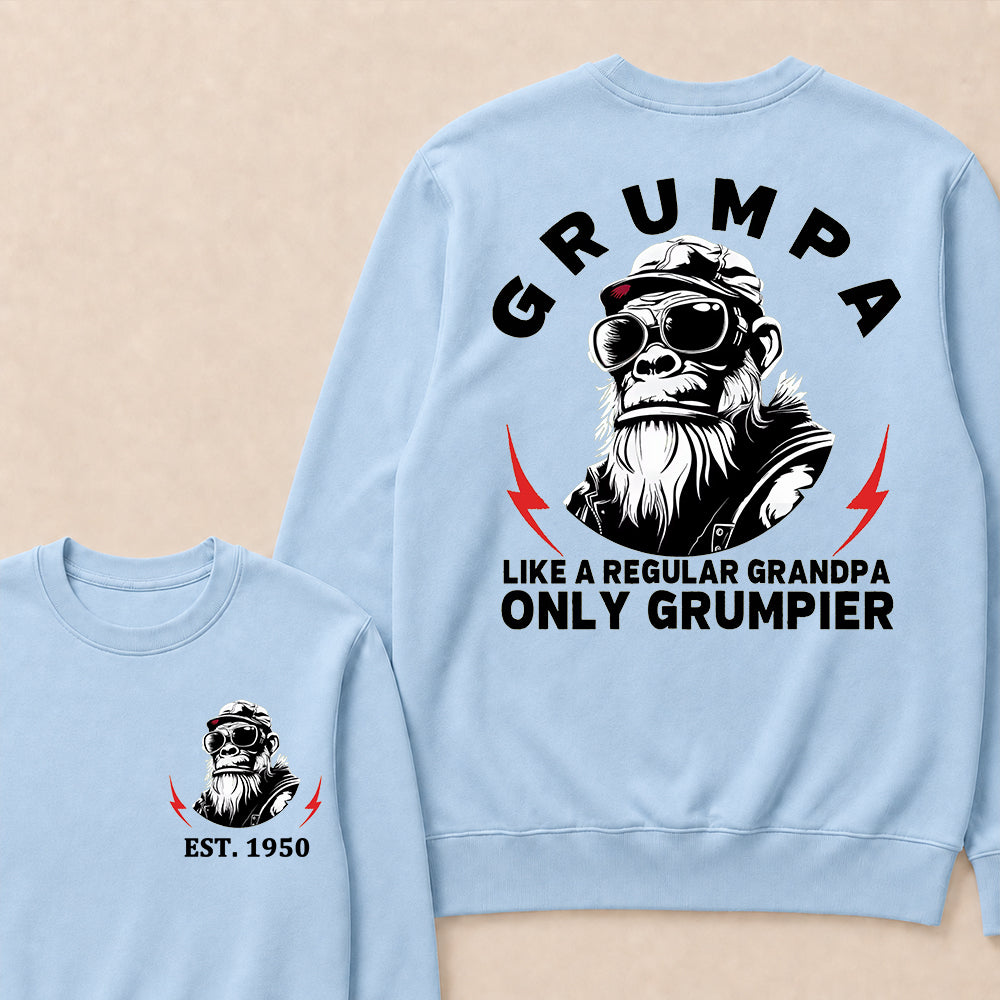 Grumpa Like A Regular Grandpa Only Grumpier Custom Est.Year Crewneck