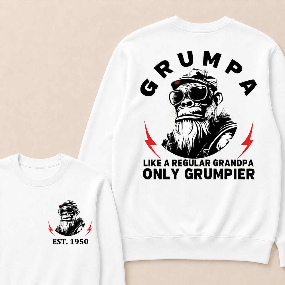 Grumpa Like A Regular Grandpa Only Grumpier Custom Est.Year Crewneck