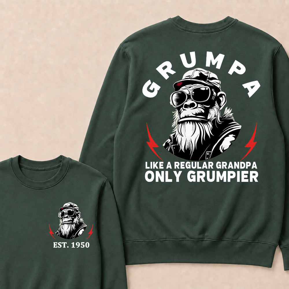 Grumpa Like A Regular Grandpa Only Grumpier Custom Est.Year Crewneck