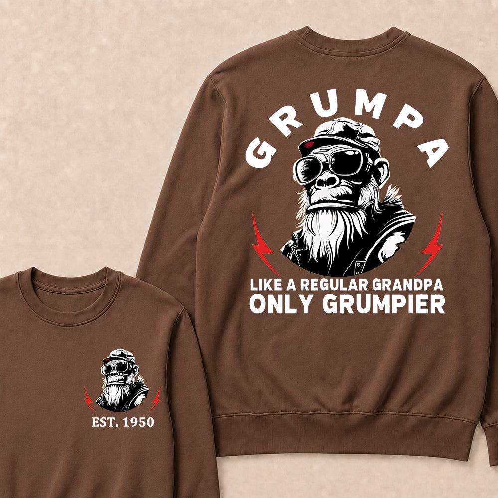 Grumpa Like A Regular Grandpa Only Grumpier Custom Est.Year Crewneck