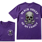 Black Sheep Of My Family Gen X Skull T Shirt, Generation X EST.Year Vintage Skull Crossbones Graphic Tee, Front Back Print Retro Shirt