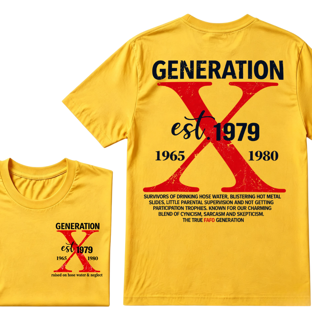 Generation X EST.Year 1965-1980 The True FAFO Generation Vintage Graphic T-Shirt