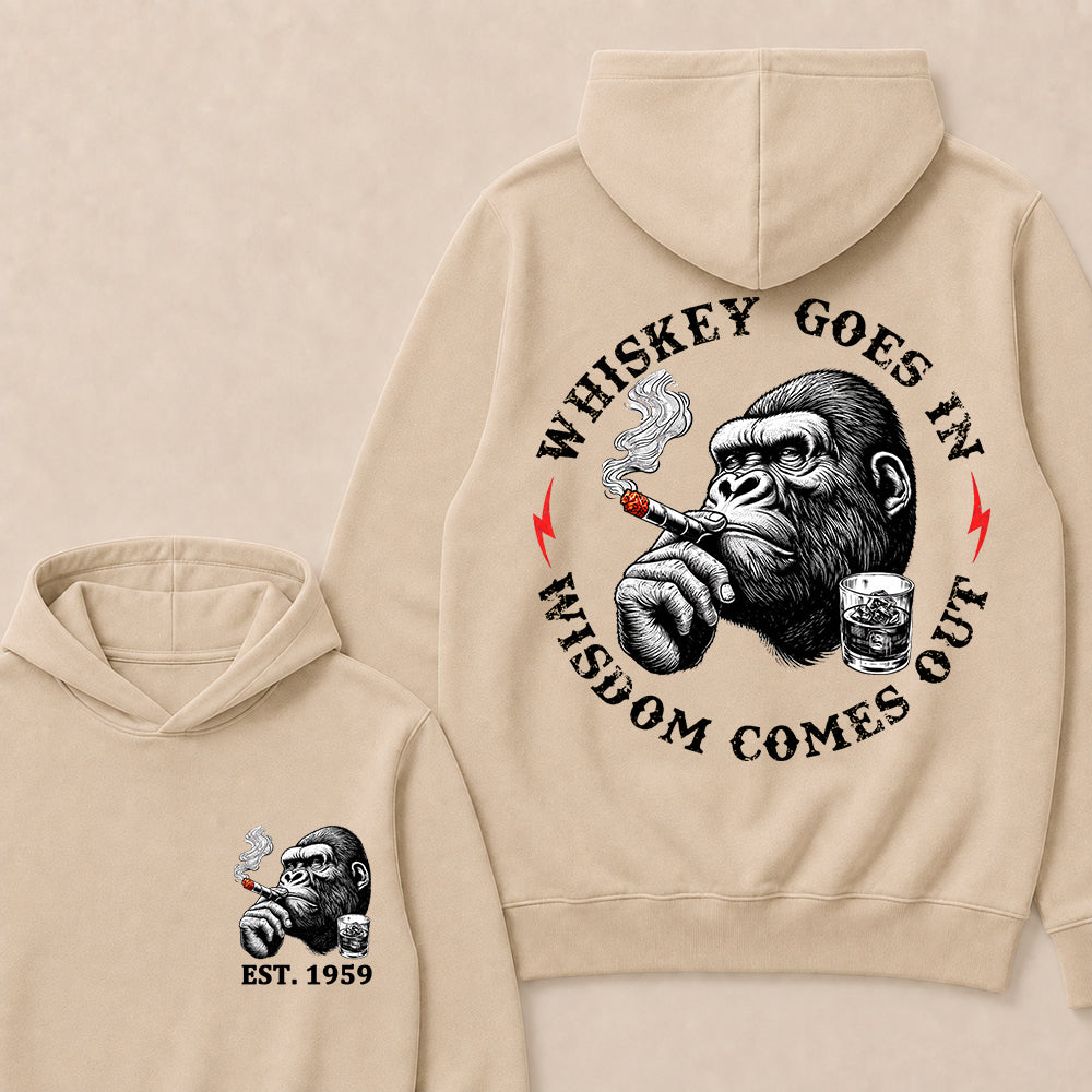 Whiskey Goes In Wisdom Comes Out Custom Est.Year Hoodie
