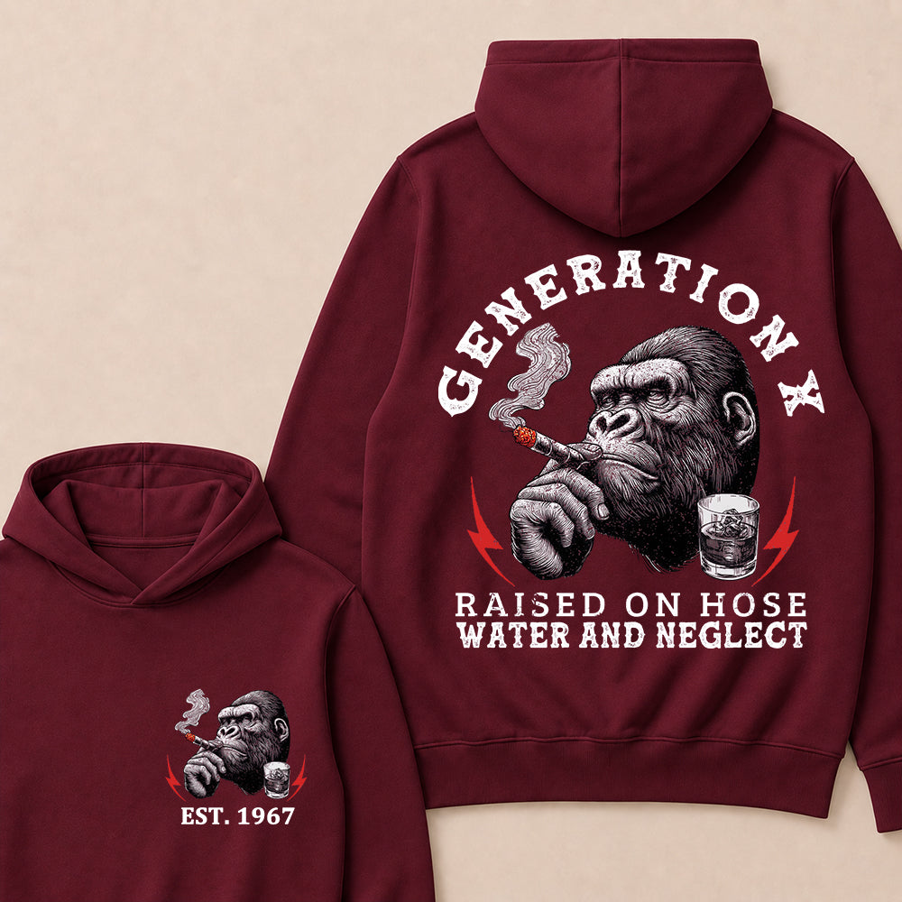 Generation X Raised On Hose Water And Neglect Custom Est.Year Hoodie