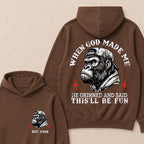 When God Made Me He Grinned And Said This'll Be Fun Custom Est.Year Hoodie