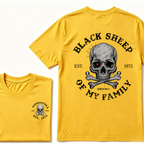 Black Sheep Of My Family Gen X Skull T Shirt, Generation X EST.Year Vintage Skull Crossbones Graphic Tee, Front Back Print Retro Shirt
