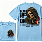 Black Sheep Of My Family Romans 12:2 Bible Verse Skull Hooded EAT.Year T-Shirt, Christian Patriotic Tee